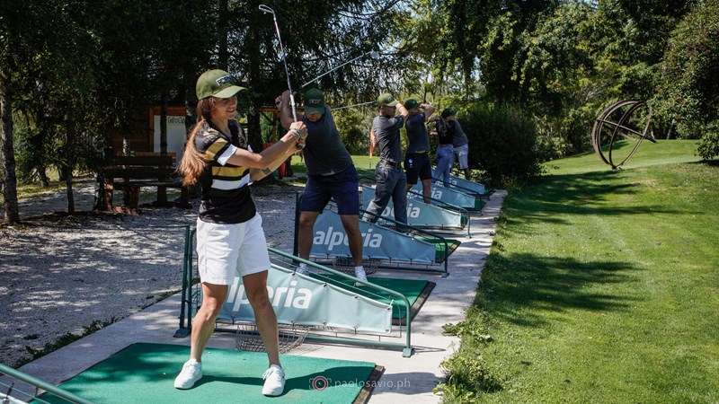 Gaben auf der Driving-Range ihr Bestes: die Nachwuchsathleten der Südtiroler Sporthilfe